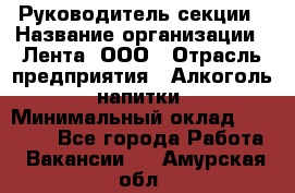 Руководитель секции › Название организации ­ Лента, ООО › Отрасль предприятия ­ Алкоголь, напитки › Минимальный оклад ­ 51 770 - Все города Работа » Вакансии   . Амурская обл.